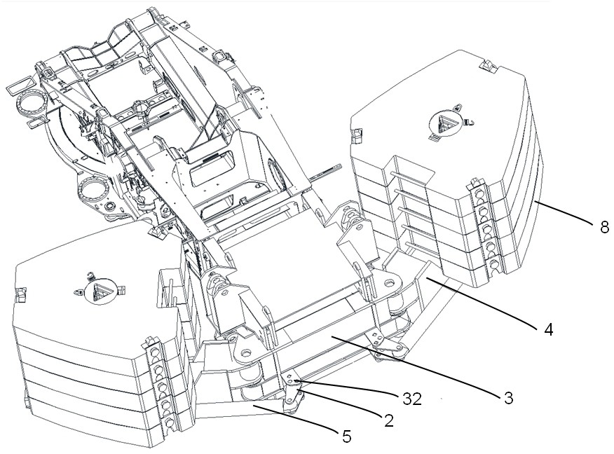 Balancing weight mechanism of engineering machinery, engineering machinery and shifting method of balancing weight mechanism