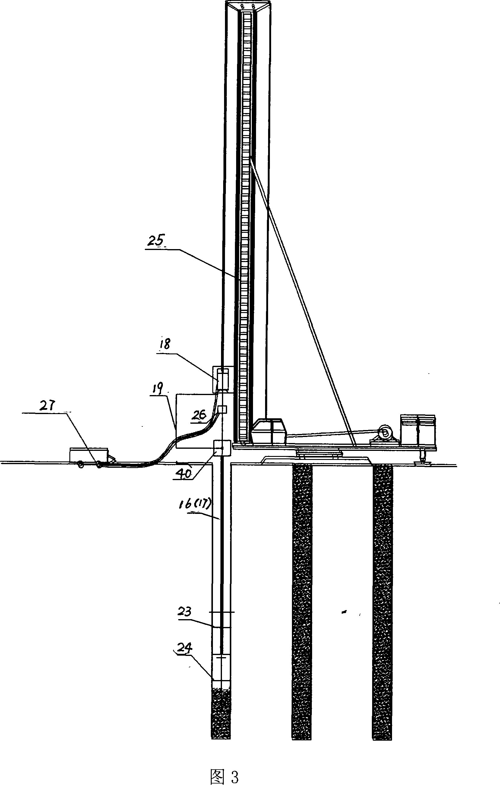 Single-power bidirectional drilling stirring pile machine