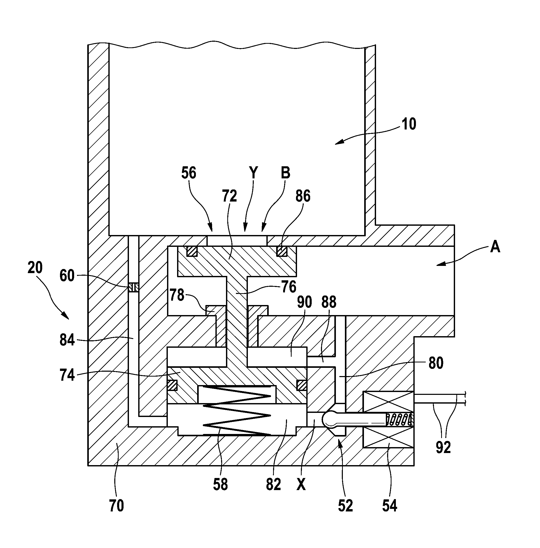 Device for controlling a hydraulic accumulator of a hydraulic system