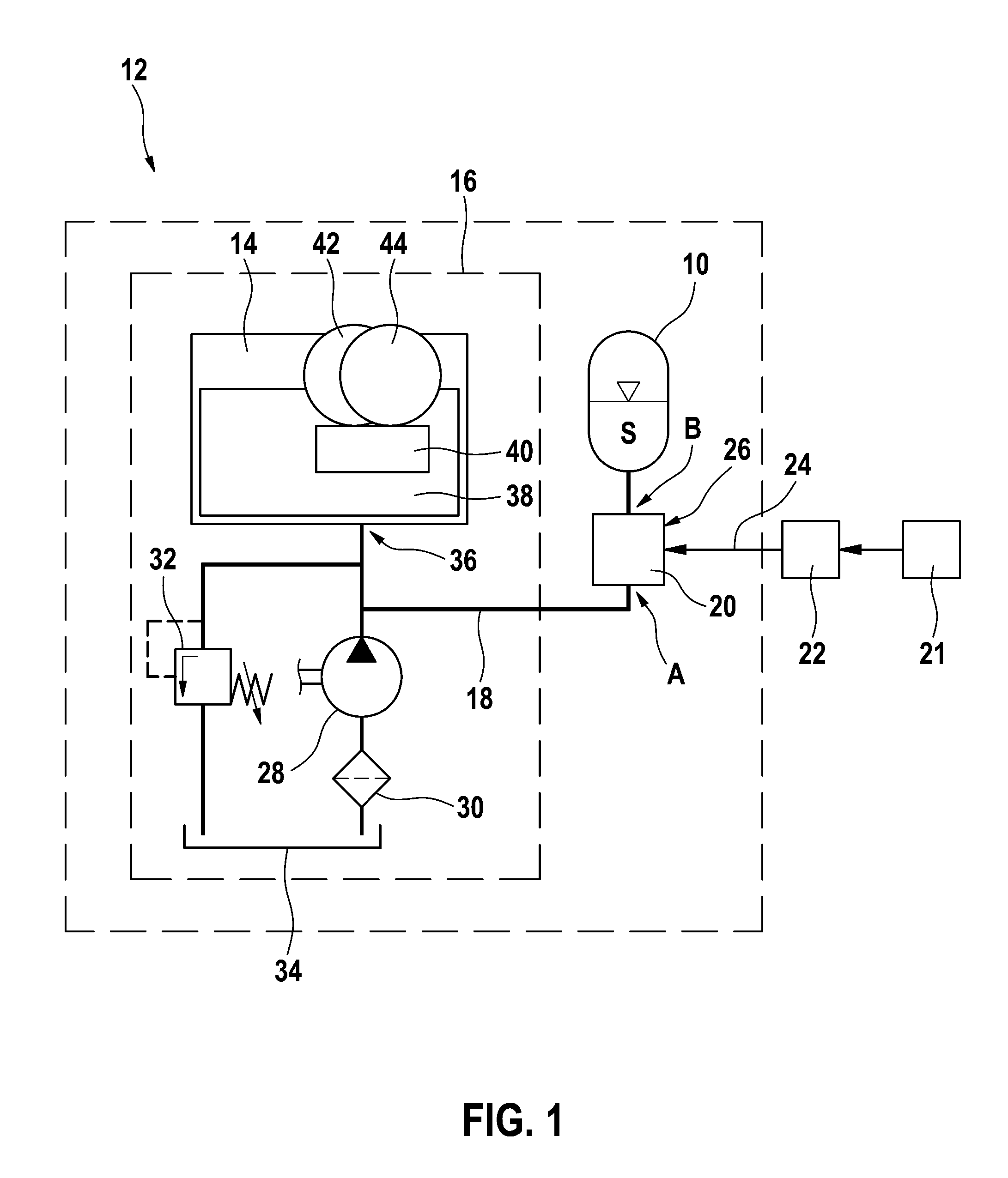 Device for controlling a hydraulic accumulator of a hydraulic system