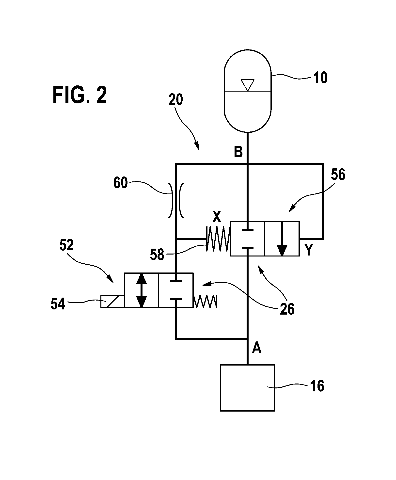 Device for controlling a hydraulic accumulator of a hydraulic system