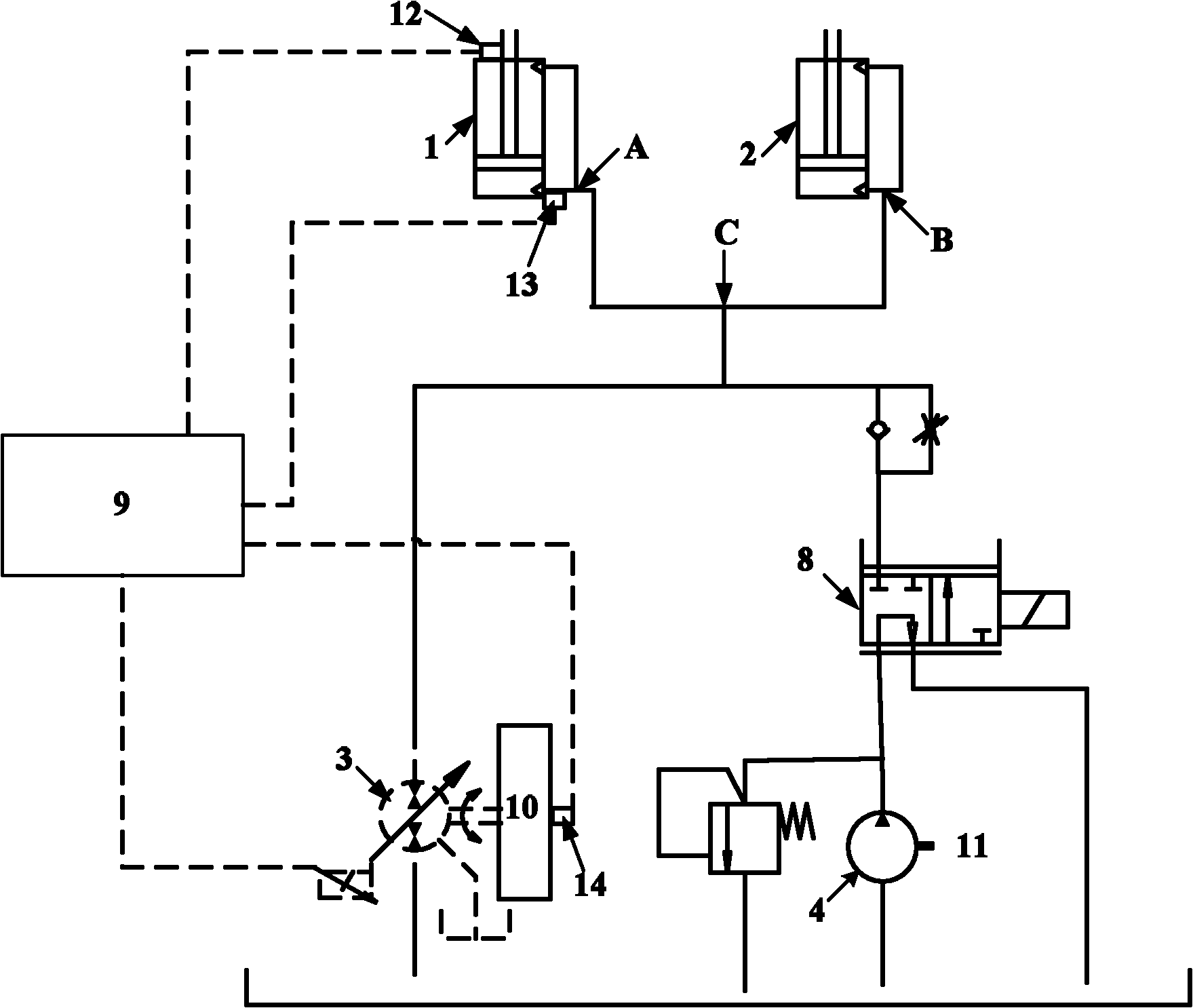 Lifting hydraulic system and lifting machine with hydraulic system