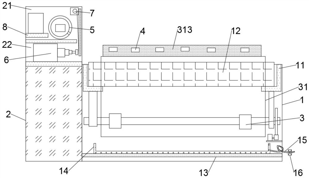 A bed unit disinfection device for inpatient wards