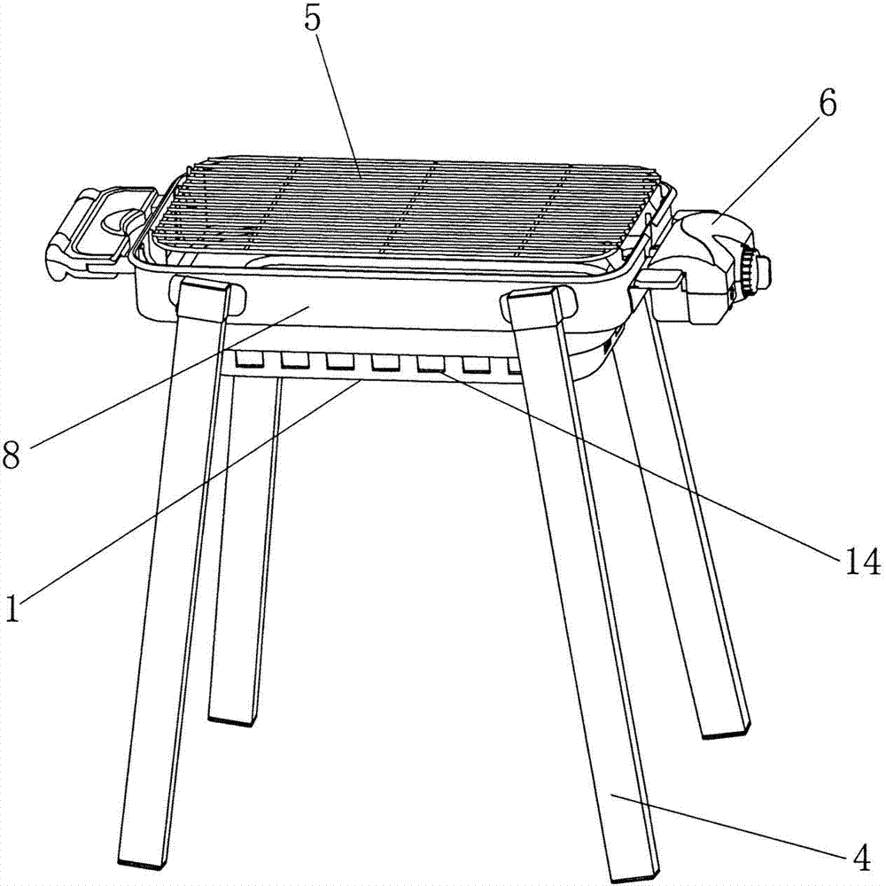 Assembled type electric/carbon-fired floor-stand portable barbecue furnace