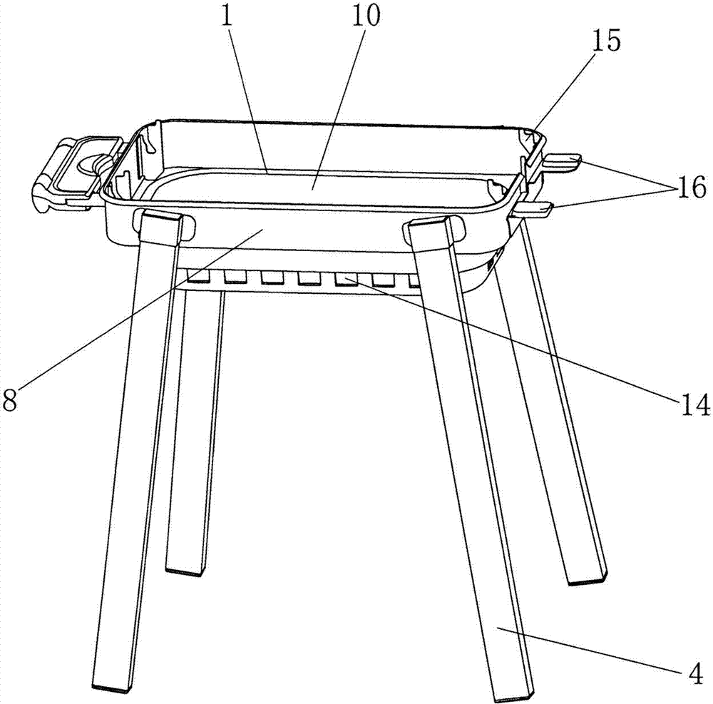 Assembled type electric/carbon-fired floor-stand portable barbecue furnace