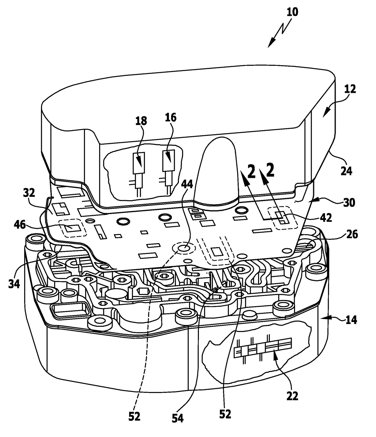 Intermediate plate and control unit for fluid operated consuming devices