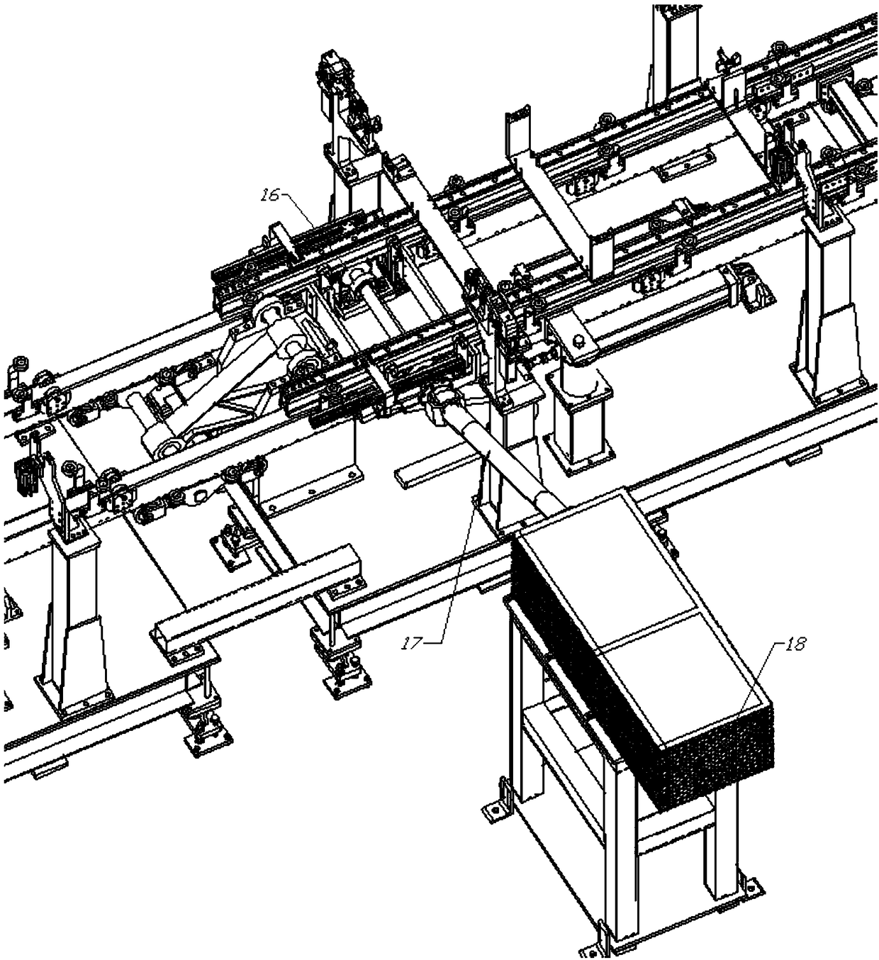 Novel rocker-type triangular plate conveying mechanism