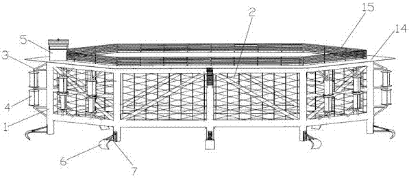 Anchor type self-power semi-submergible breeding net cage