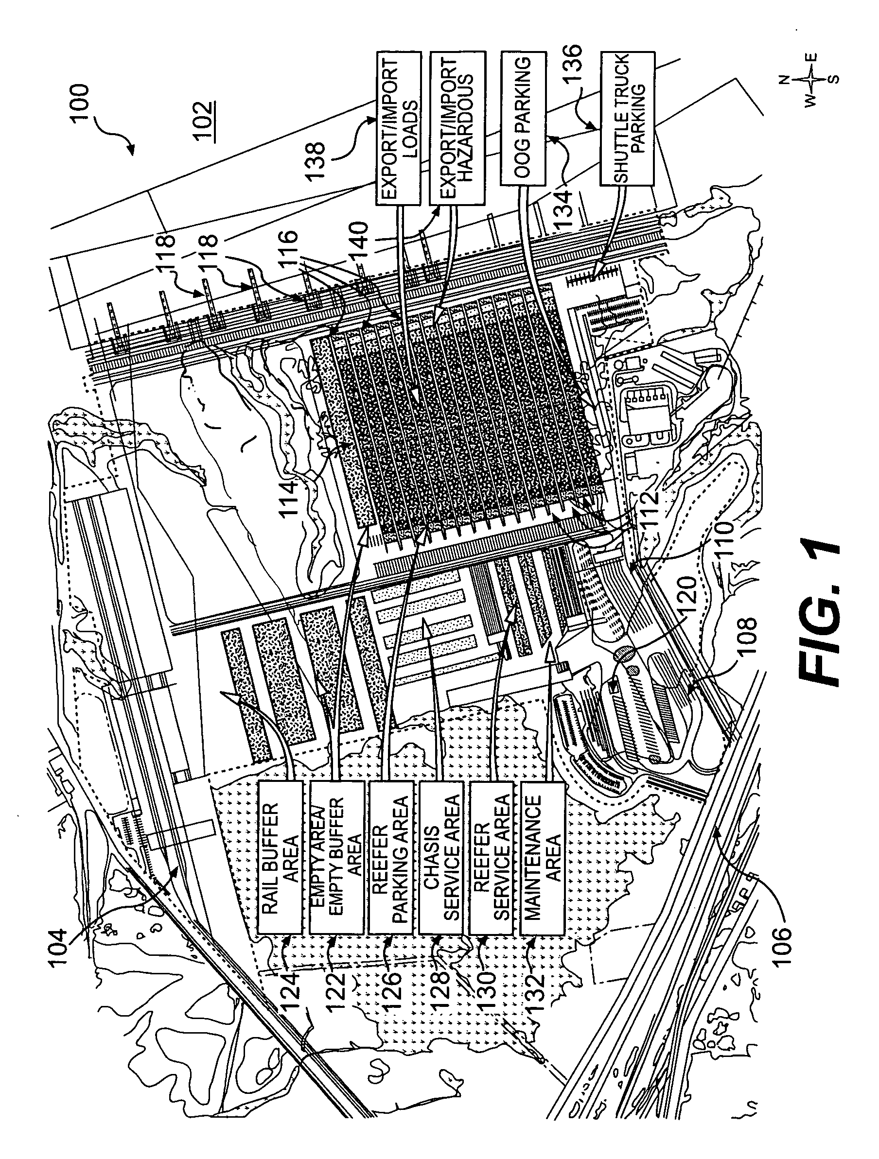 System and process for improving container flow in a port facility