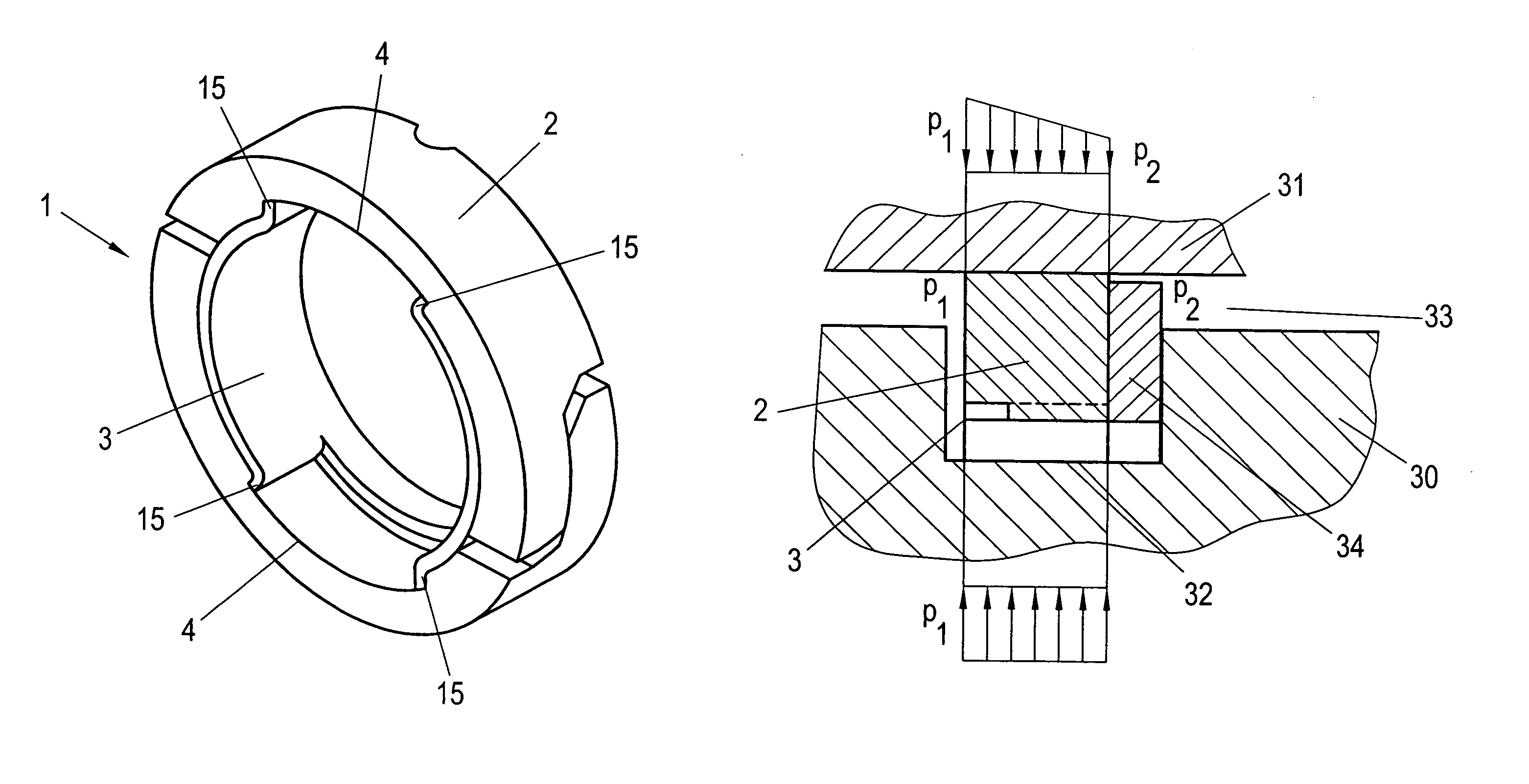 Gastight piston ring arrangement