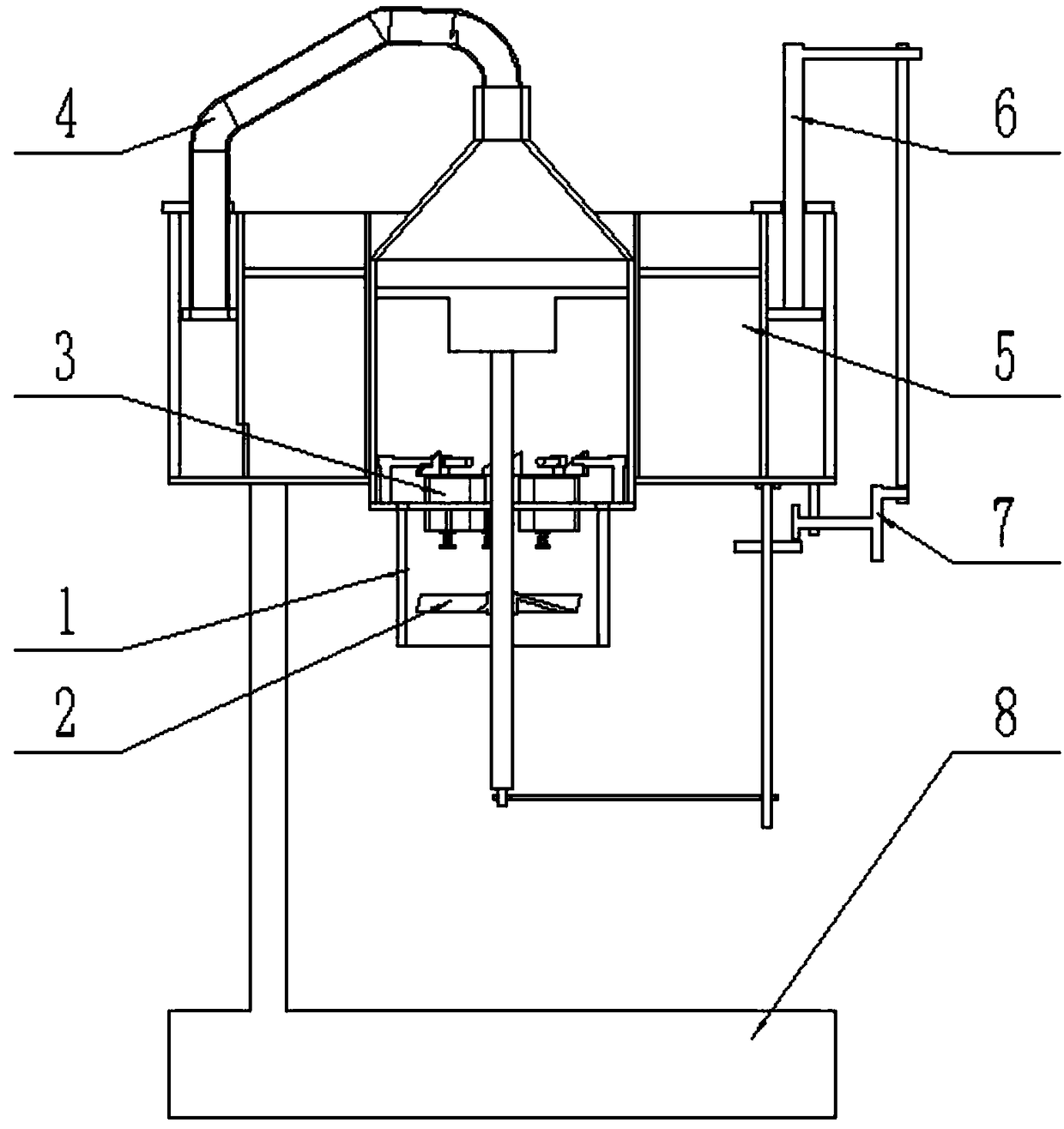 Smoke and dust removal device for rural garbage treatment