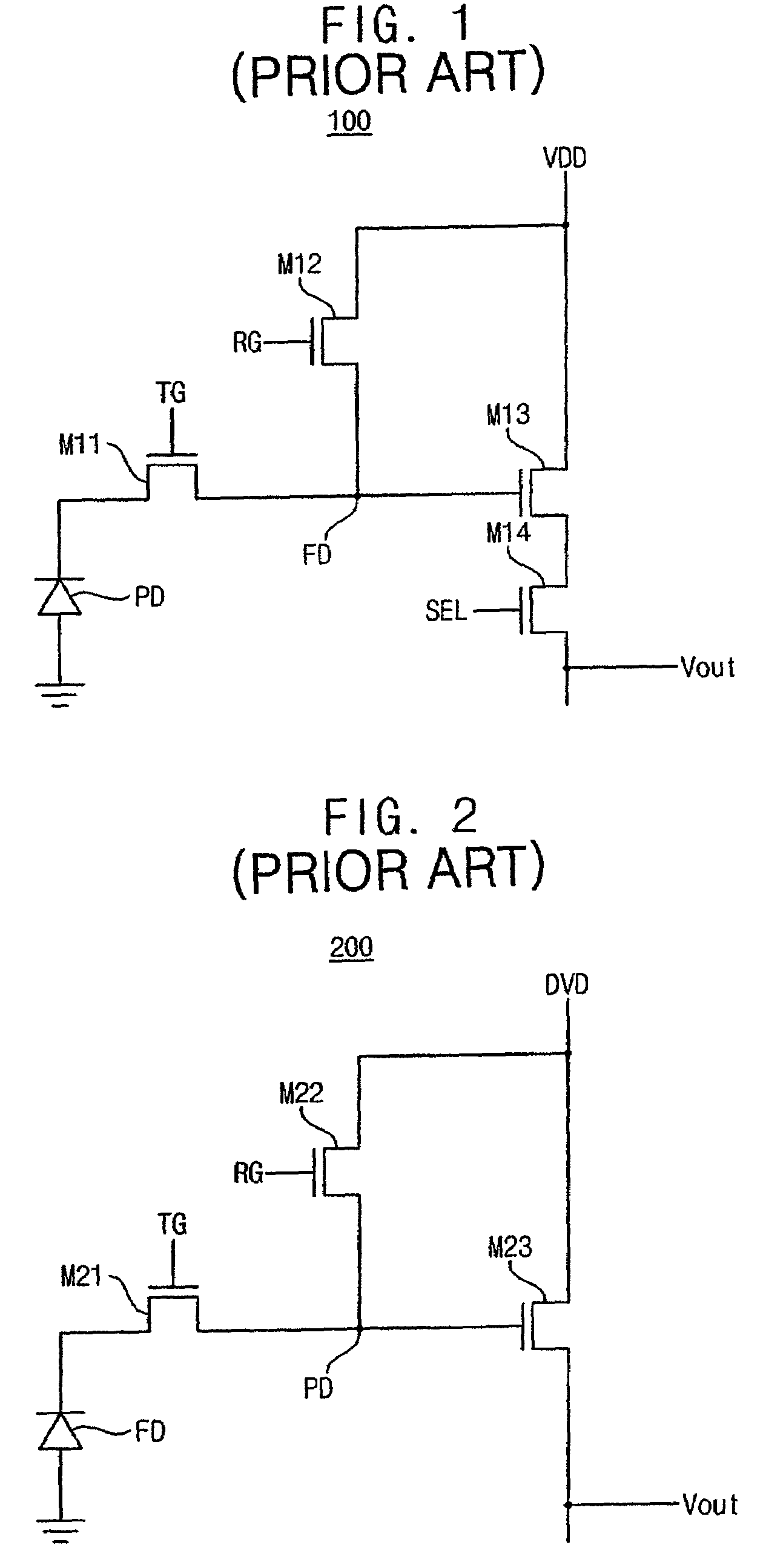 CMOS active pixel sensor and active pixel sensor array using fingered type source follower transistor