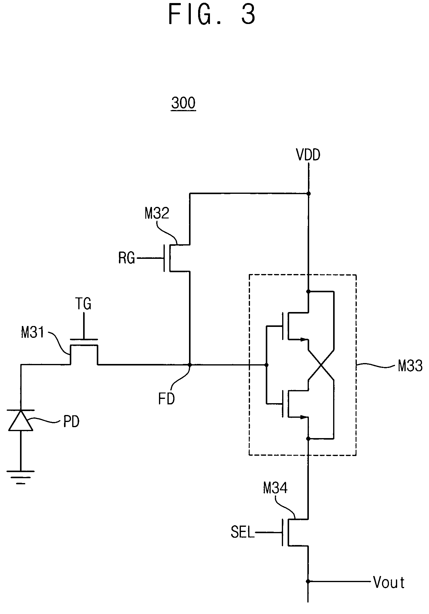 CMOS active pixel sensor and active pixel sensor array using fingered type source follower transistor