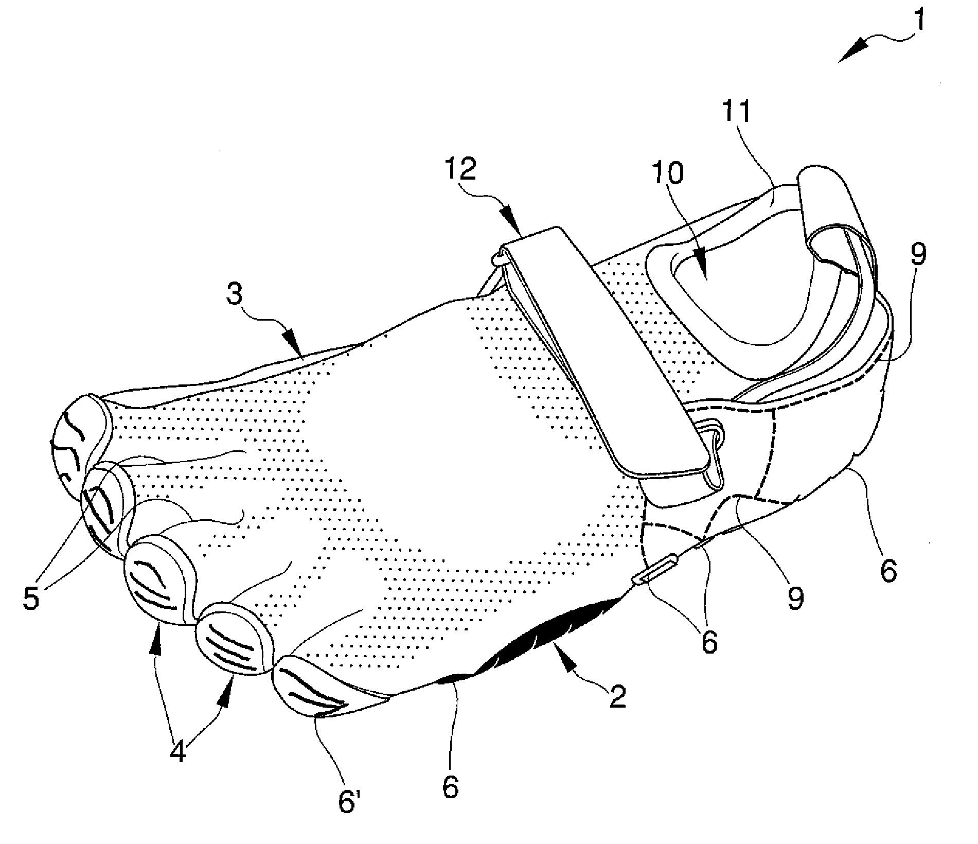 High foot mobility shoe