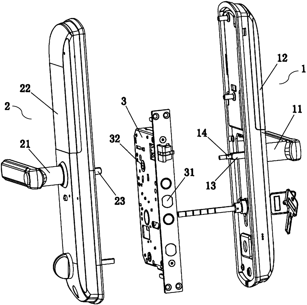 Plug-in door lock with outer handle and anti-damage escape function