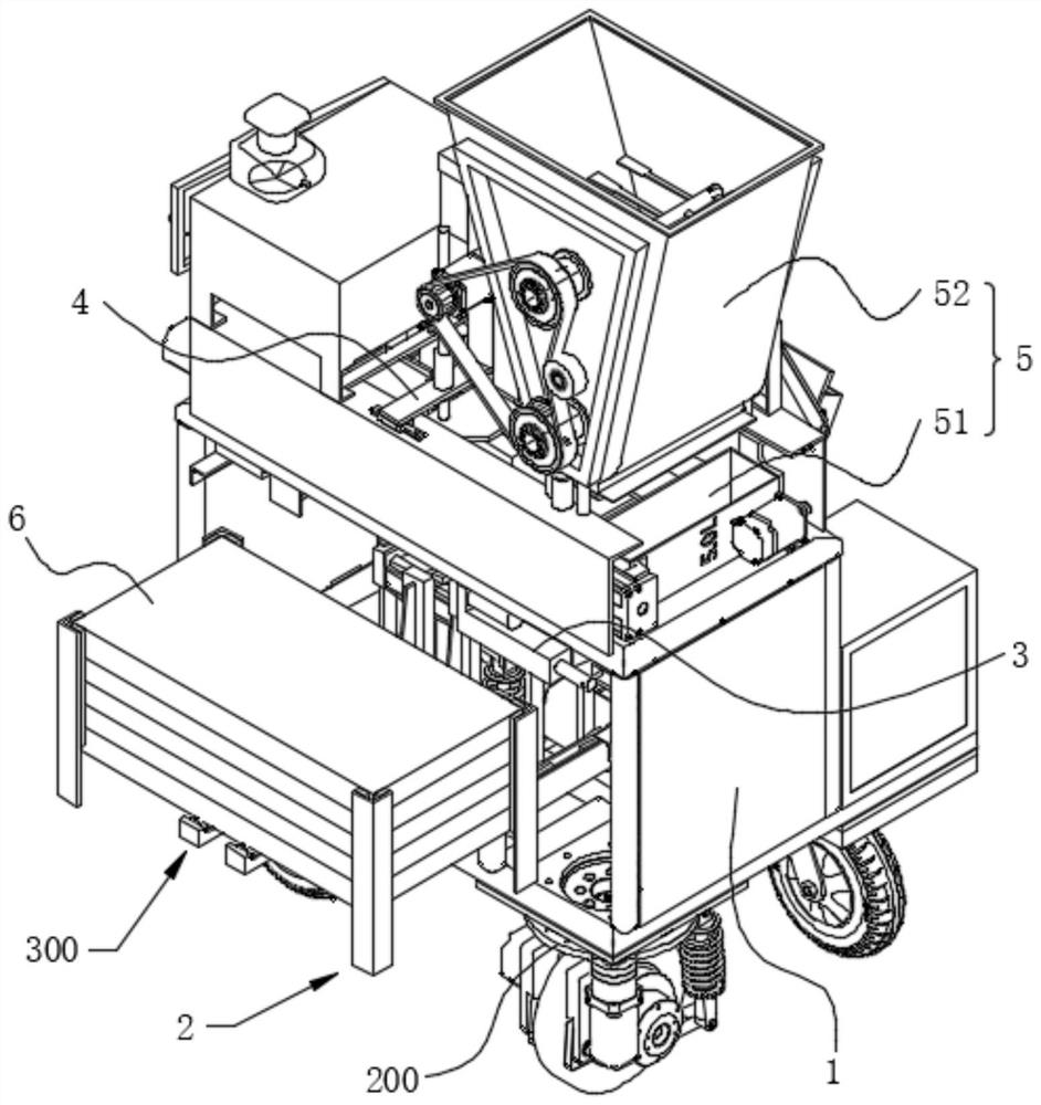 A kind of tile gluing device, gluing method and paving equipment