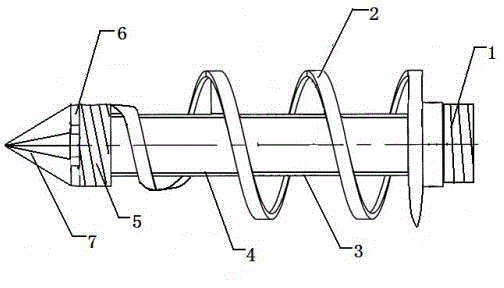 Large-diameter drilling rod structure with strong destructive power