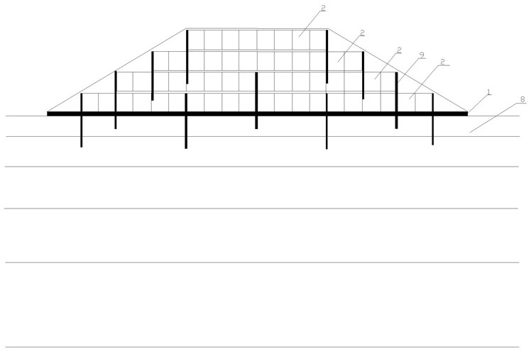 A construction method for strengthening dredger-filled sand embankment