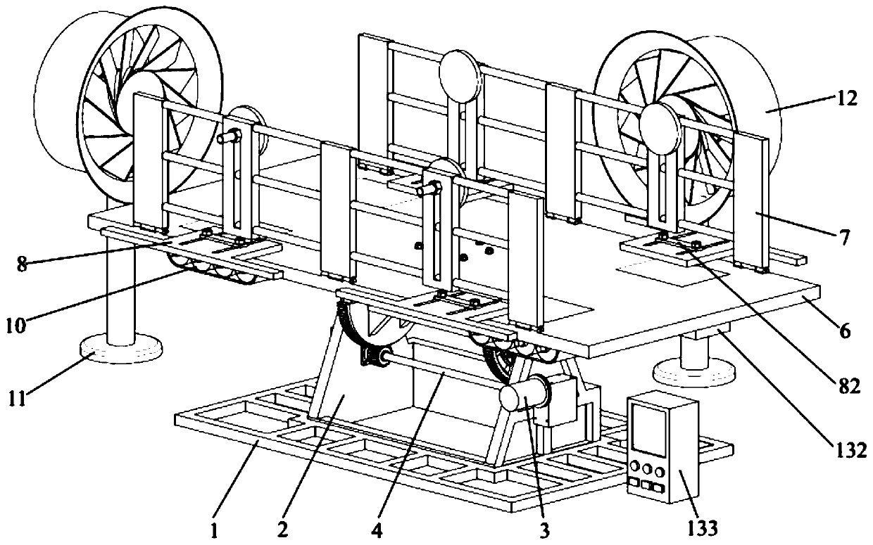 A tractor static rollover stability test bench