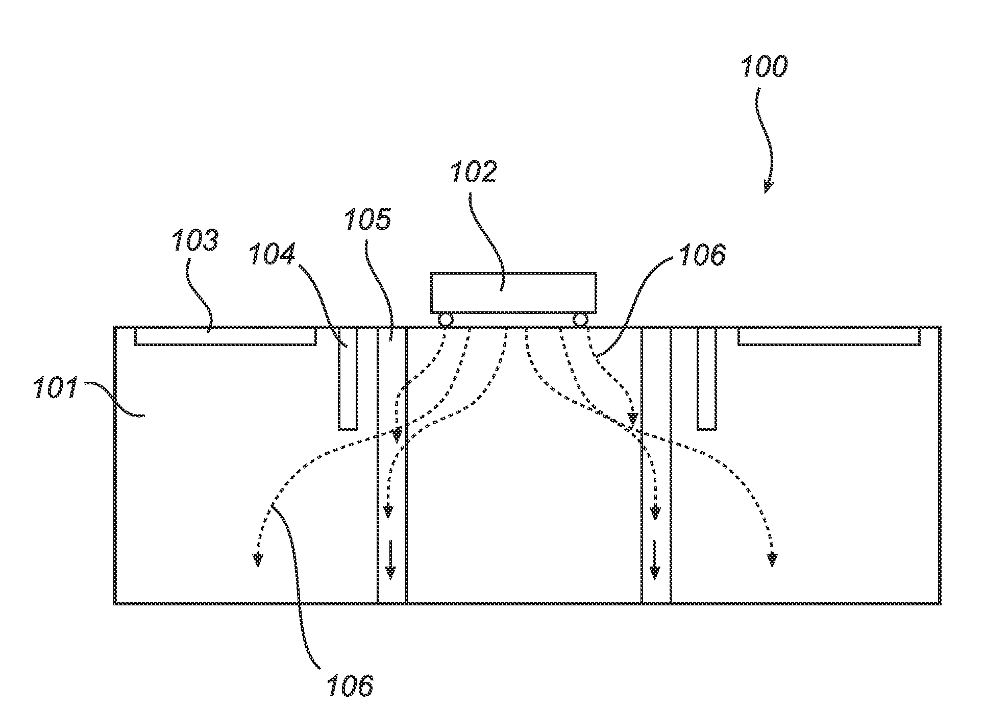 Thermal isolation of electronic devices in submount used for leds lighting applications