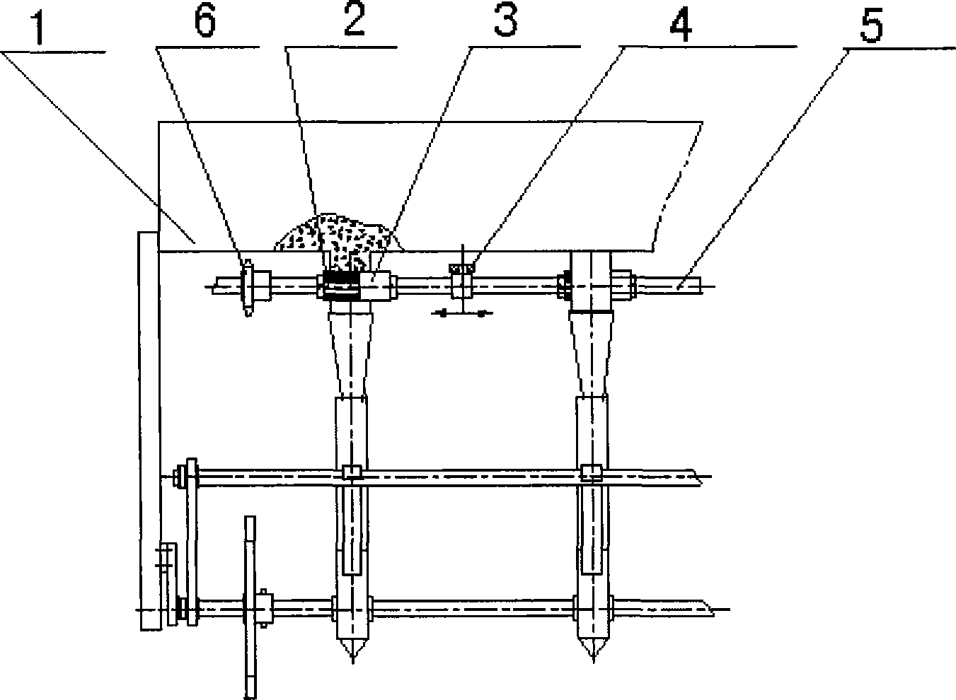 A paddy rice hole seeding arrangement