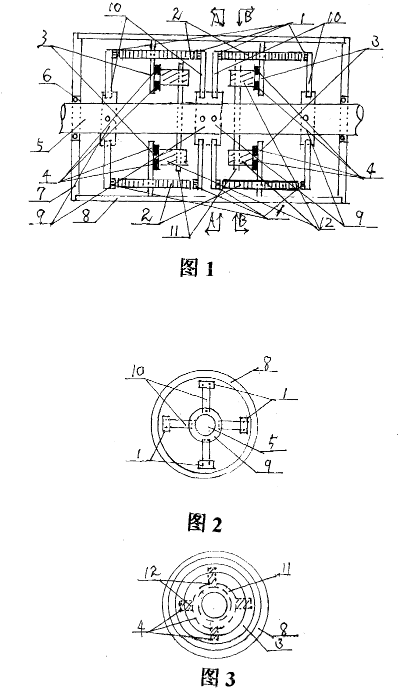 Multiple magnetic wheel motor