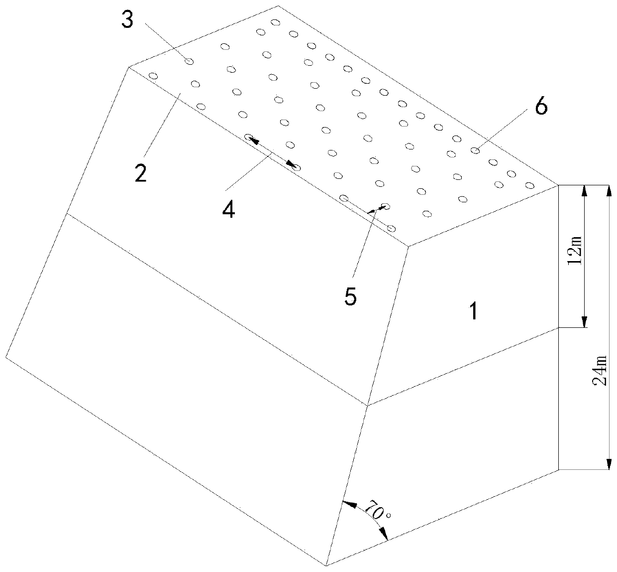 Strip mine high-step large-aperture buffer blasting method