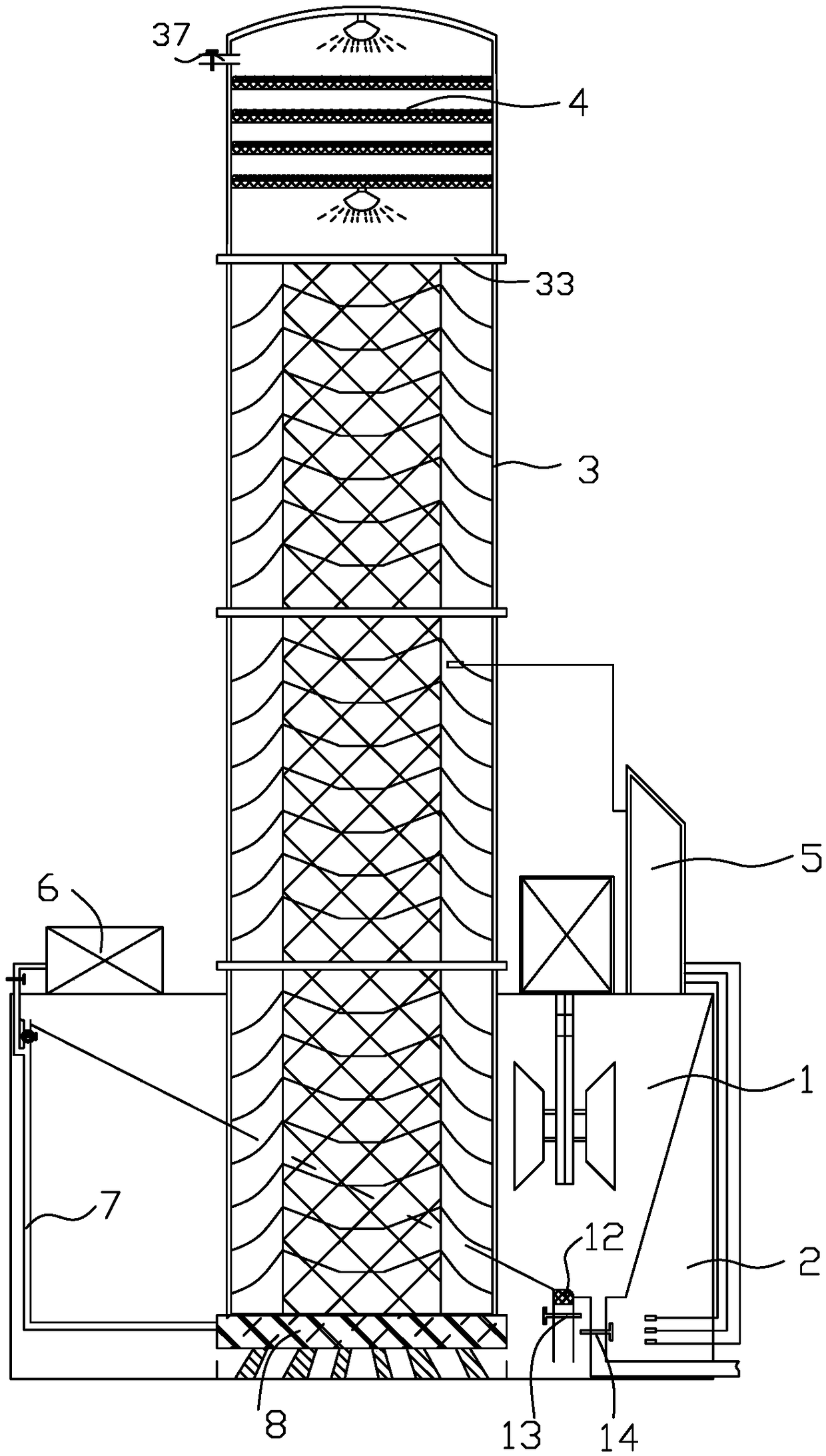 Tower type fluidized bed photobioreactor