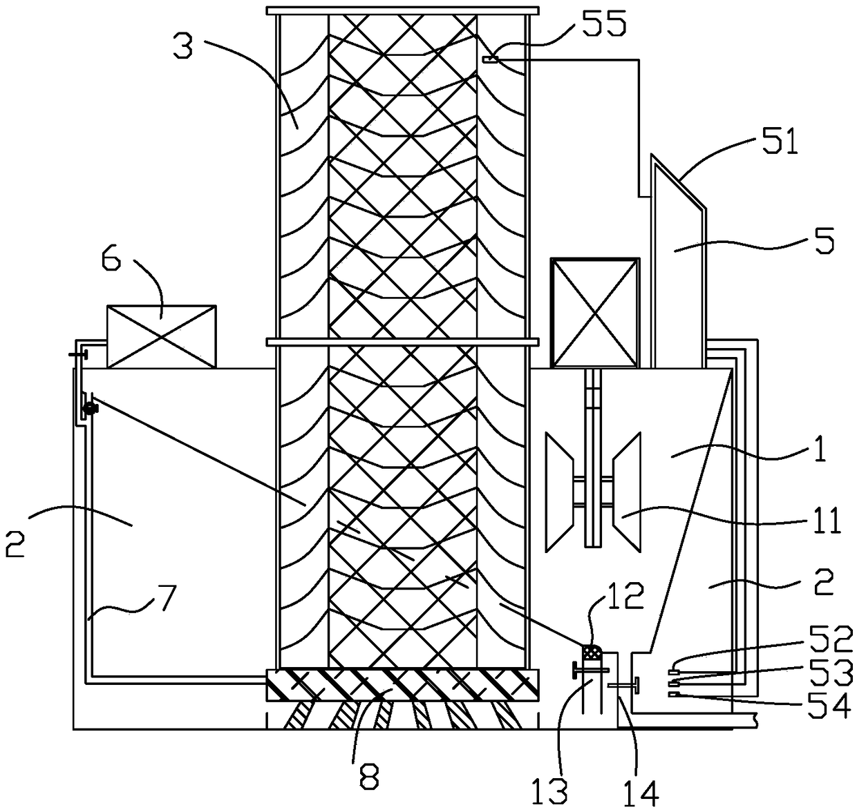 Tower type fluidized bed photobioreactor