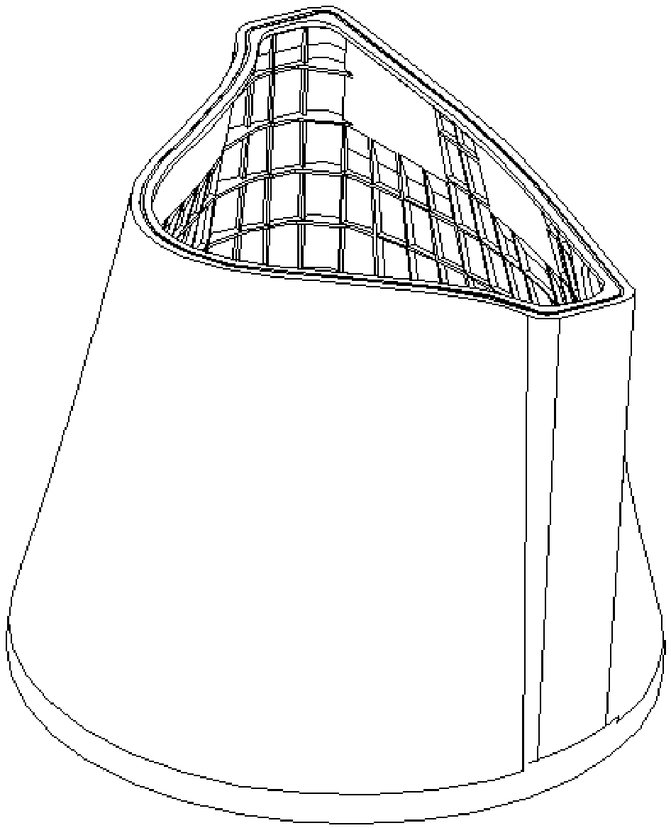 Forming method of heterogeneous composite grid skin cabin