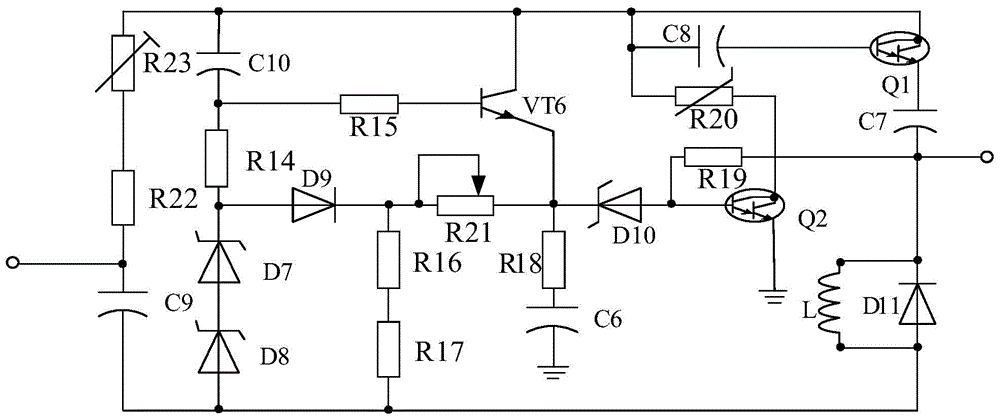 Automatic emergency light system based on surge current limiting