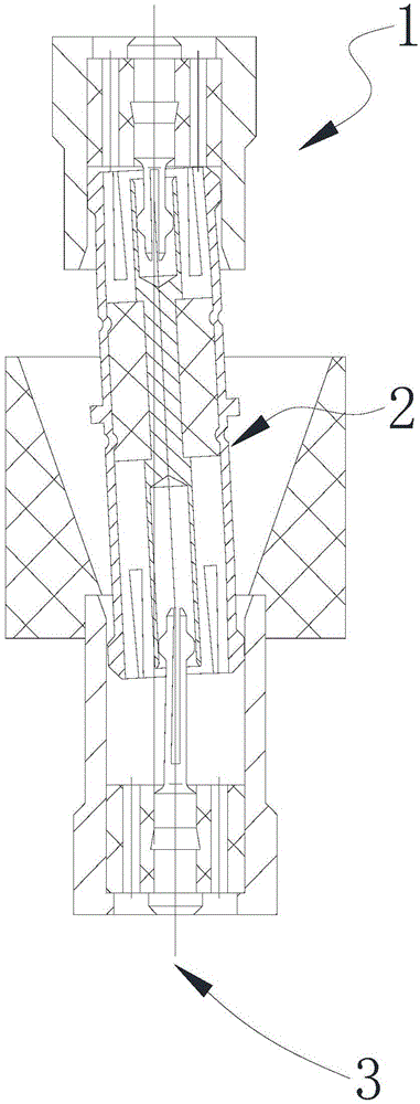 A socket connector and coaxial connector