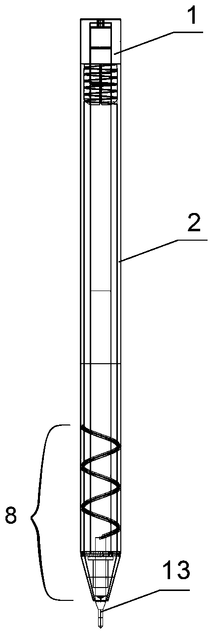 Pen-holder design of gel pen without pen cap