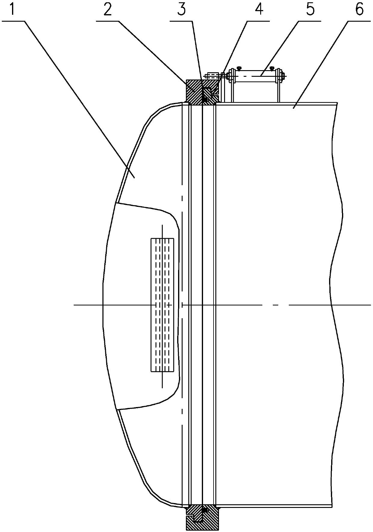 Mutually-inserted and nested type vessel fast-open door