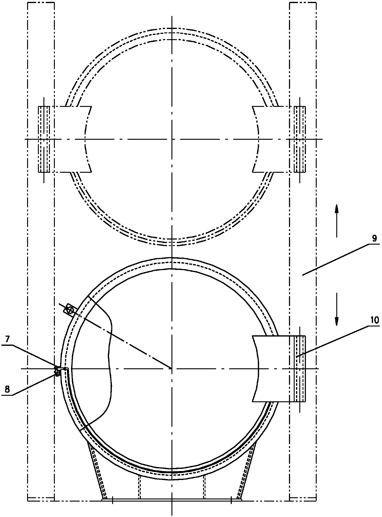 Mutually-inserted and nested type vessel fast-open door