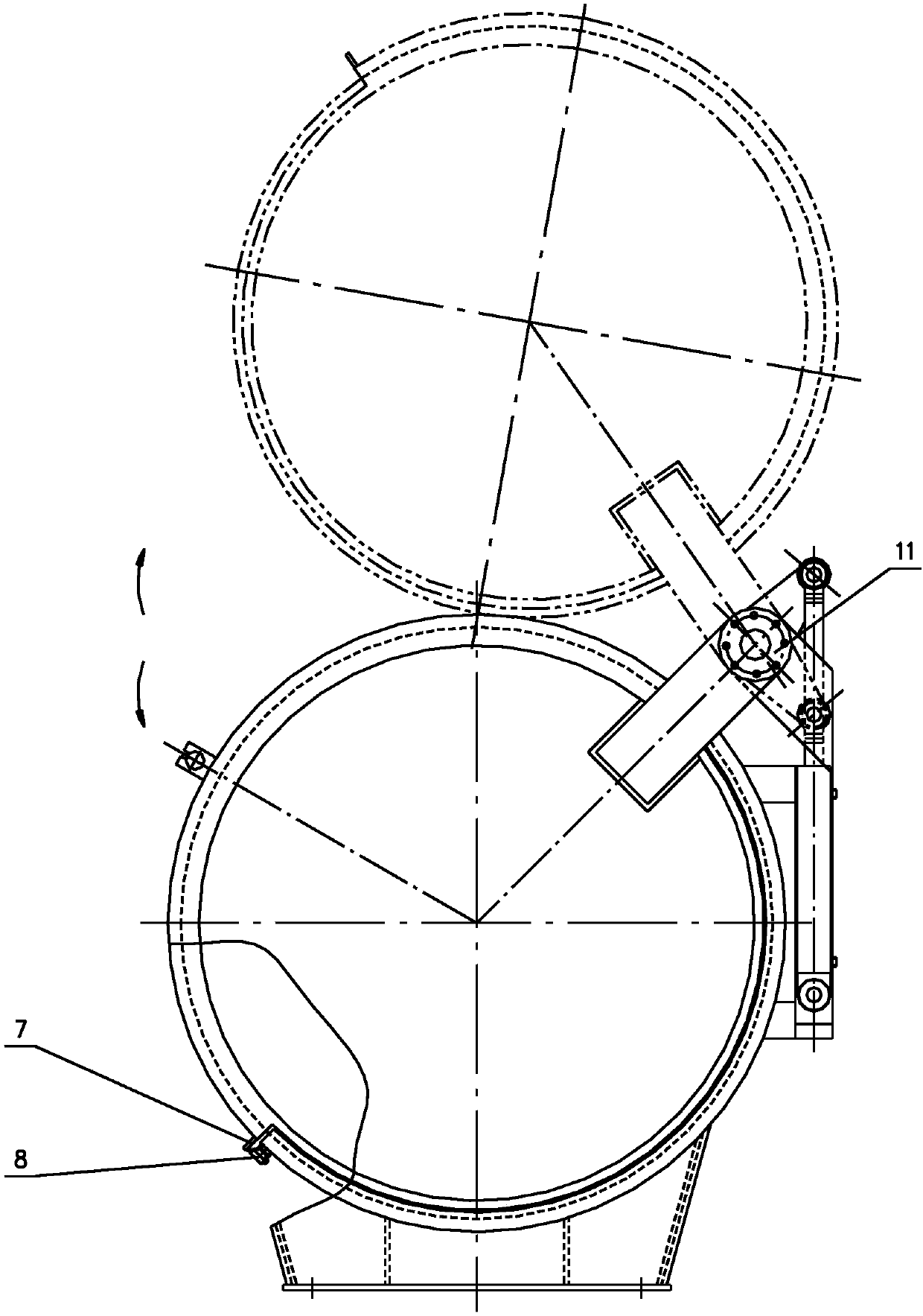 Mutually-inserted and nested type vessel fast-open door