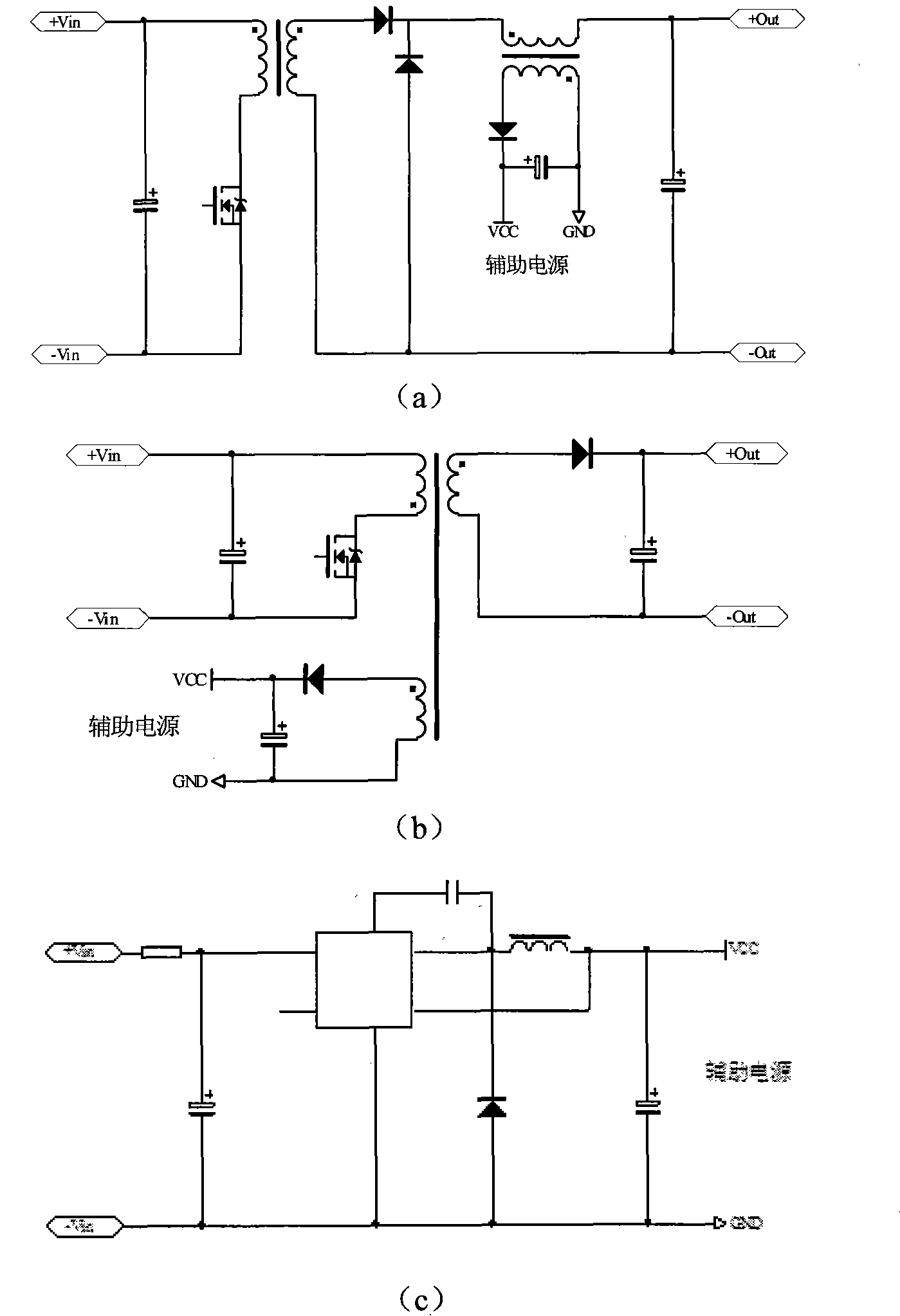 Buck type auxiliary electric power controlled by PFM