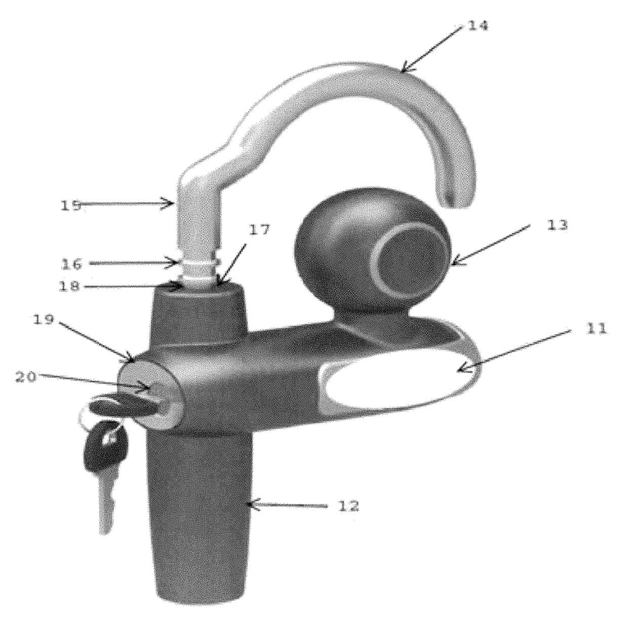 Single armed trailer coupler locking device