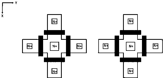 Hall device applied to three-dimensional Hall sensor, and method thereof