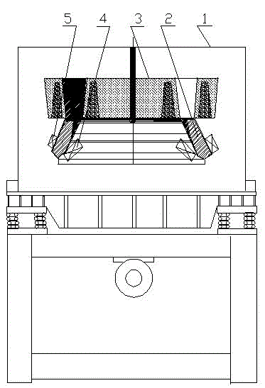 A conical sand making machine rolling mortar wall high-frequency vibration pouring mold and casting process