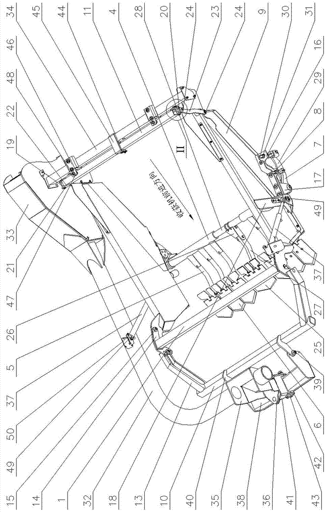 Digging device, capable of automatically adjusting depth, of potato harvester