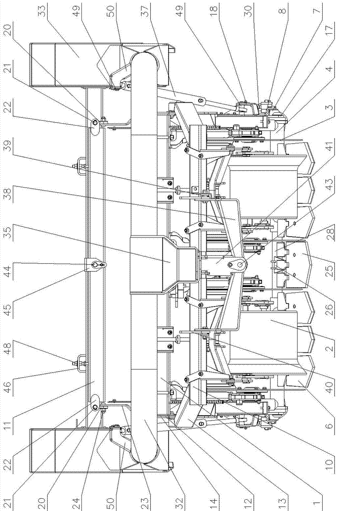 Digging device, capable of automatically adjusting depth, of potato harvester