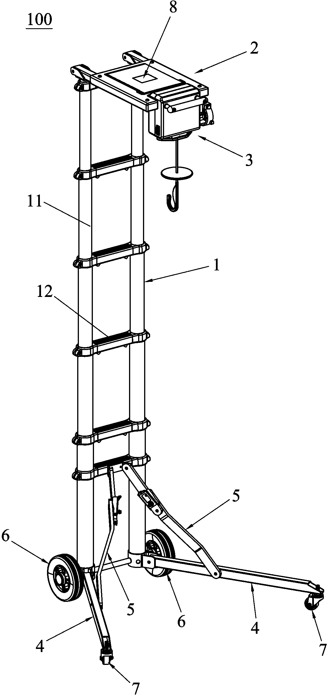 Folding crane