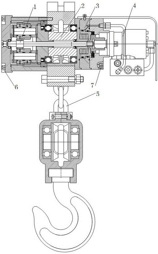 Mine vehicle-mounted hydraulic winch