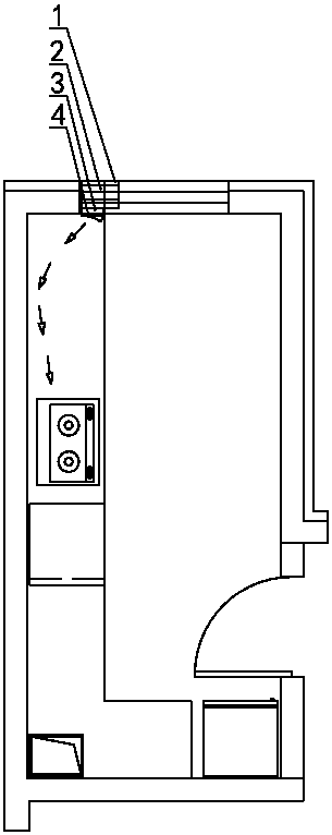 High-comfort and low-energy-consumption intelligent kitchen air supplement system for healthy building