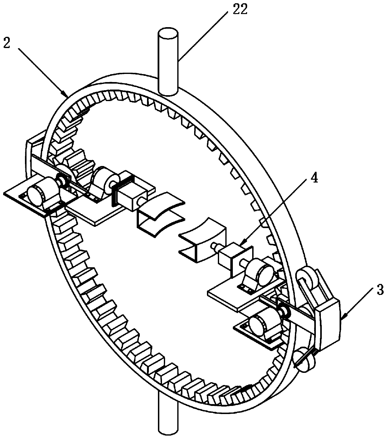 Ultra-large bearing posture changing mechanism