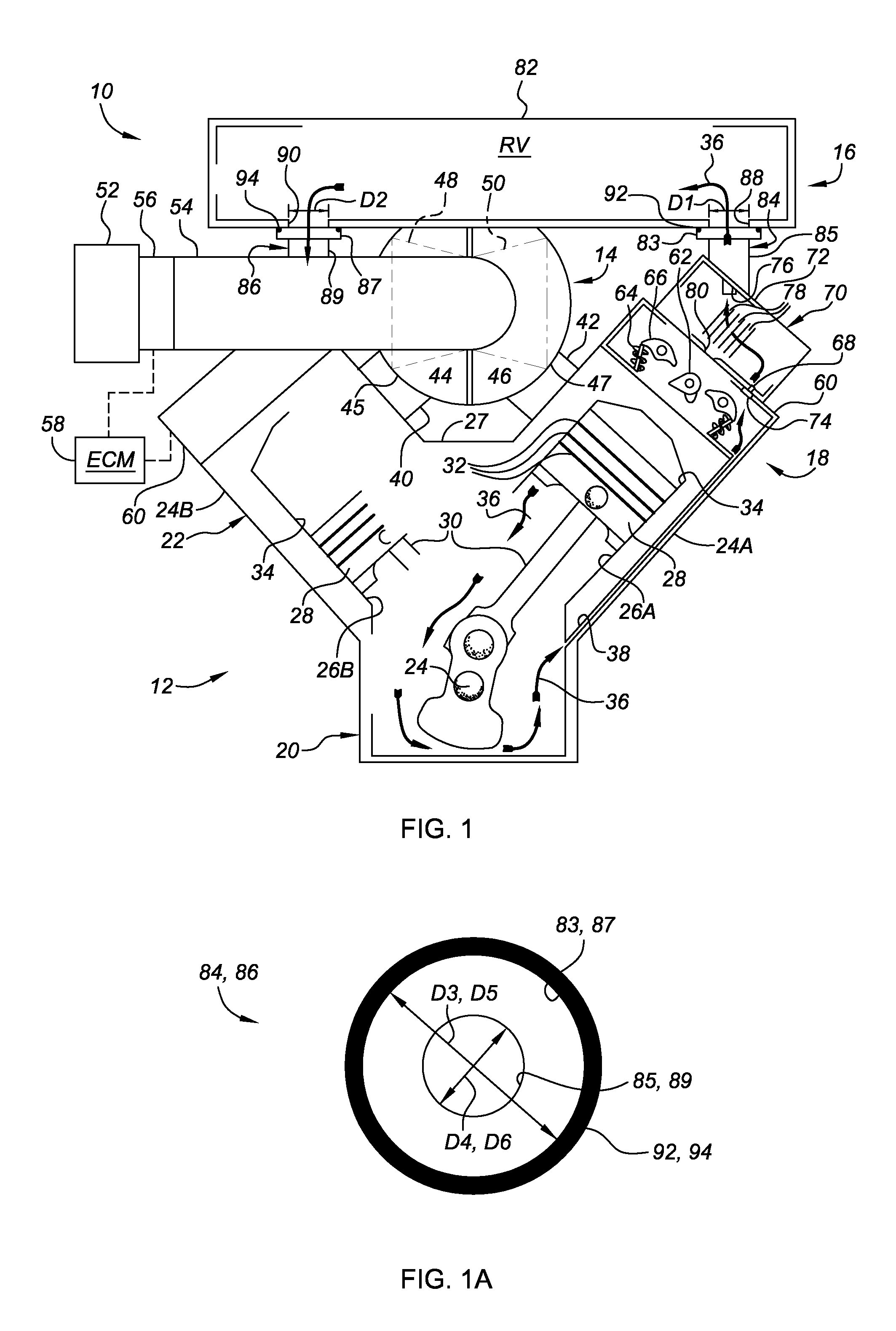 Resonator and crankcase ventilation system for internal combustion engine