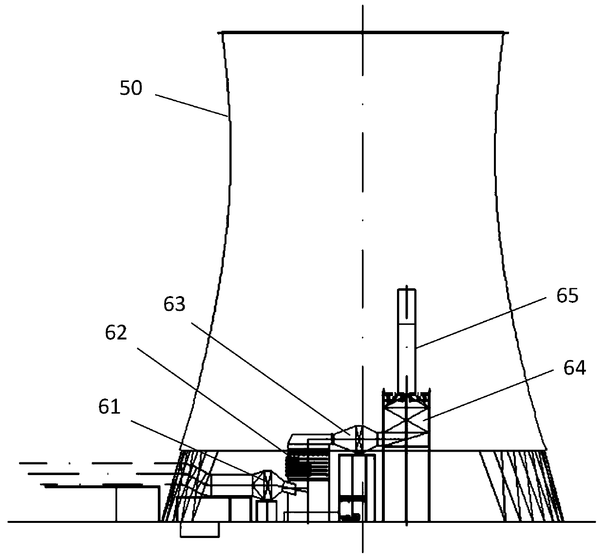 Integrated type power plant indirect air cooling tower