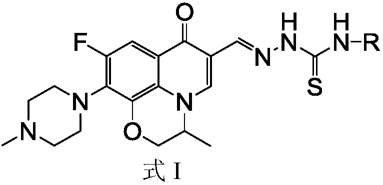 A kind of ofloxacin aldehyde thiosemicarbazone derivative and its preparation method and application