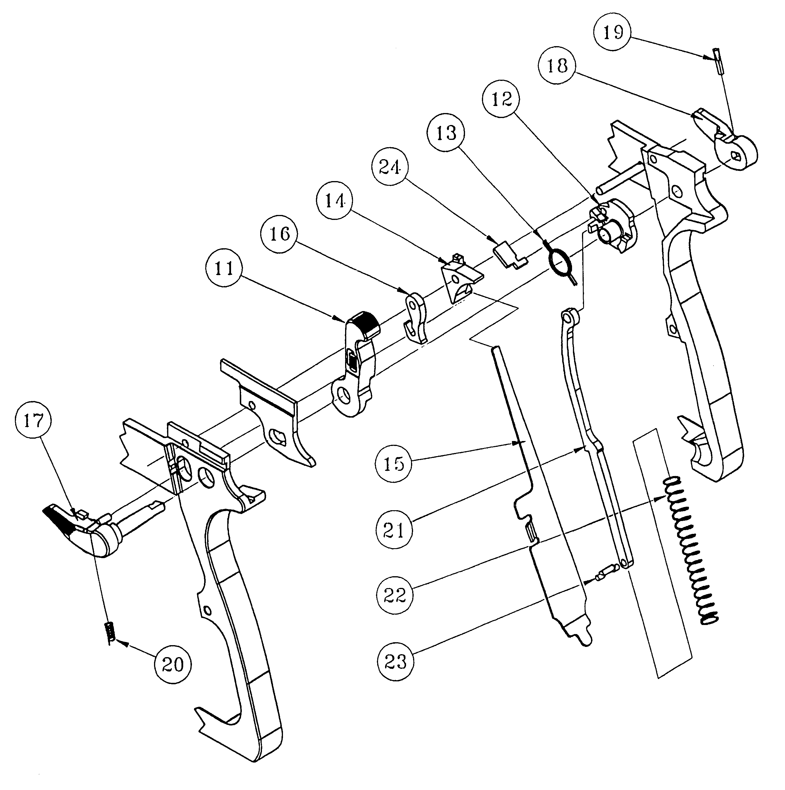 Firearm equipped with rapid safety mechanism, drop safety and safety device kit